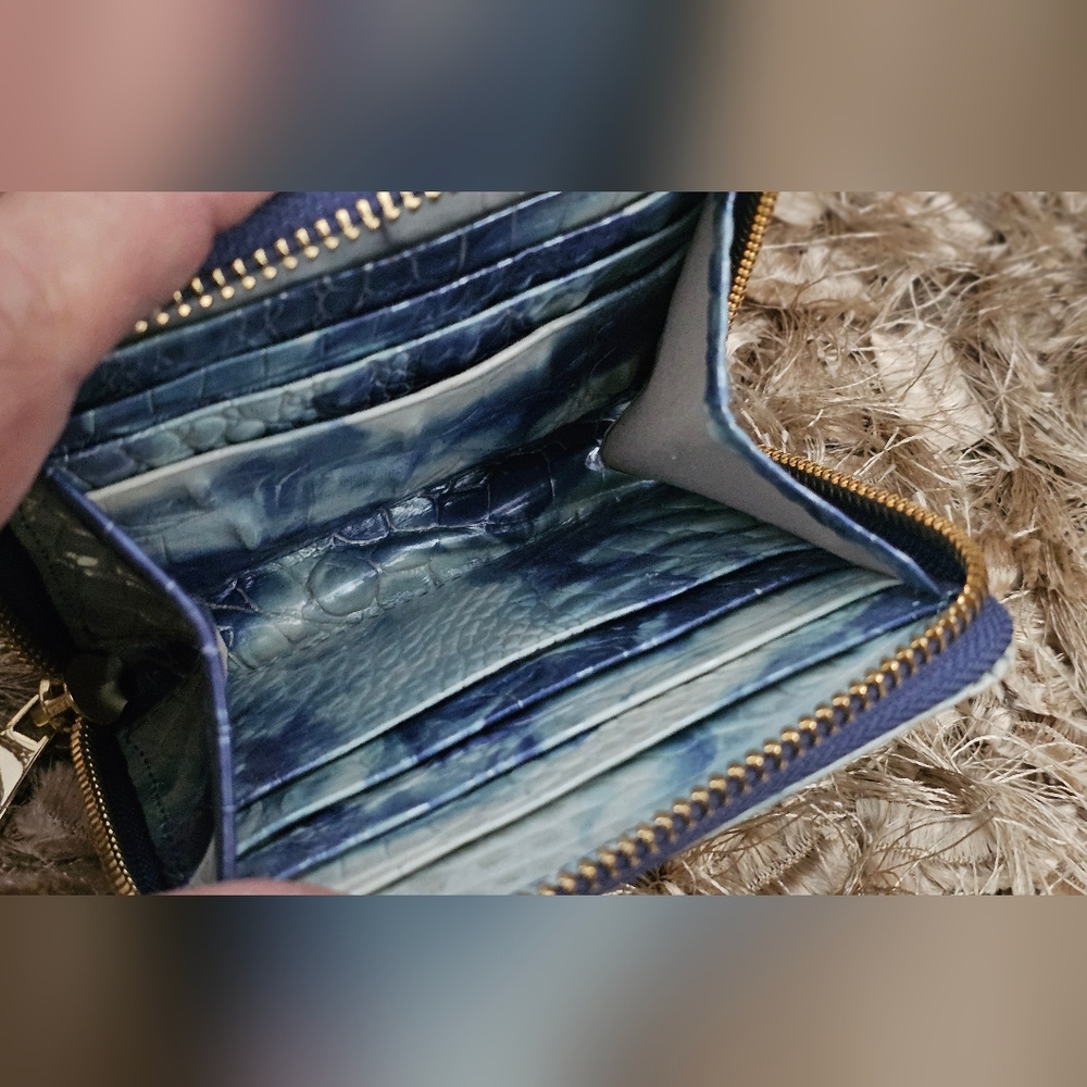 Brahmin Blue Crocodile Embossed Wallet - Picture 3 of 4